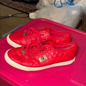 G by Guess Red Quilted Sneakers